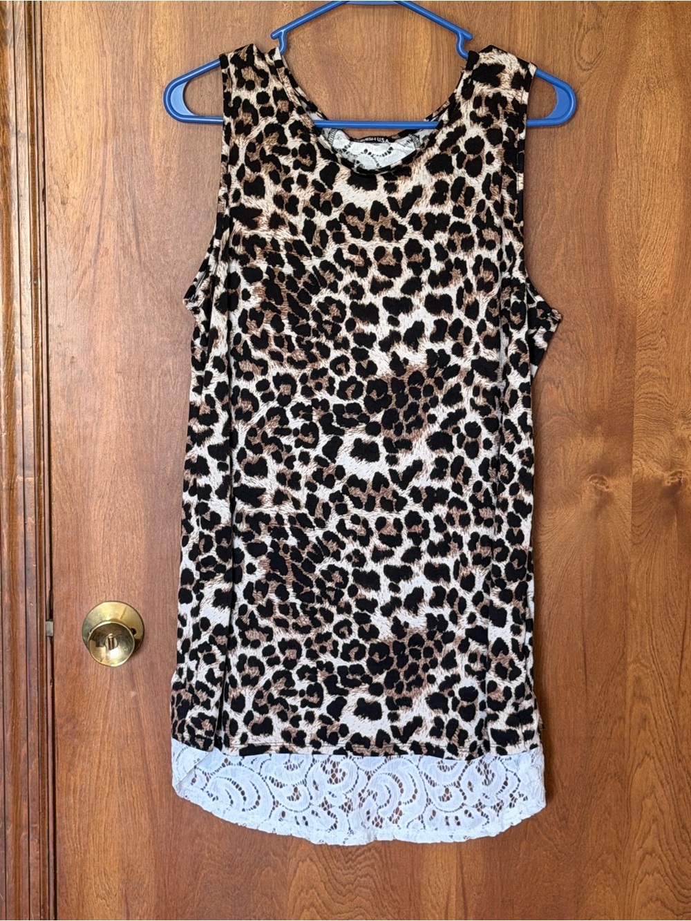 Cheetah Print Lace Inlay Tank
